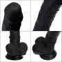 WLPLODS 7.87-inch Realistic Silicone DD&lő Body Relaxation Waterproof Massage no Hands Female Beginner WLPLODS (Color : Black)