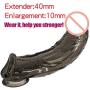 MISSOX Reusable Sleeve for Men Realistico Extender Enlargement 9 INCH Large Black