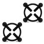 Nipple Clamp Breast Stimulator with Round Nipple Rings SM Nipple Stimulator Sex Toys for Women (with Black Nipple Ring)
