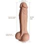 Dildo with Strong Suction Cup and Washable Liquid Silicone 360°Swing Cock Dildo for Fun 9.5”x 4.26”Hands Free Penis Sex Toys (Brown)