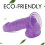 XKiss Crystal Realistic Dildo, 7.8" Purple Penis for Beginners with Strong Suction Cup, Sex Toy for Vaginal G Spot & Anal Prostate Play