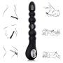 Vibrating Anal Beads Anal Vibrator, Greenpinecone Prostate Massager with Pull Ring, Anal Training Butt Plug with 2 Motors and 27 Stimulation Patterns, Rechargeable and Waterproof for Men Women Couple