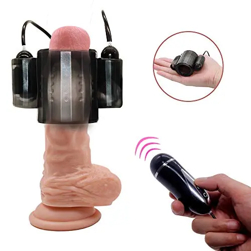 Dual Vibrating Penis Sheath Vibrator -2 Massage Methods Male Masturbator 12 Vibration Modes Waterproof Bullet Vibrator with Remote Control Dual Vibrating Penis Sheath Vibrator -2 Massage Methods Male Masturbator 12 Vibration Modes Waterproof Bullet Vibrator with Remote Control