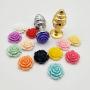 O-GAME Stainless Steel Amal Plug Rose Flower Decor Massage Male Female Erotic Toys
