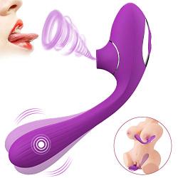 Clitoral Sucking Vibrator Nipple Stimulator Masturbation Dildo Vibrator Waterproof, Treediride Rechargeable G Spot Clitoris Oral Sex Massager with 10 Suction & 10 Vibration Adult Sex Toys for Couples