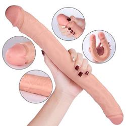BlsesJoy 111-15 Inch Soft Silicone Double Headed D!ldɔs Relaxation Massager