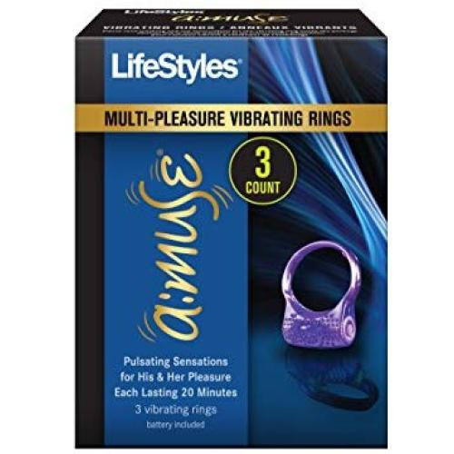 Lifestyles Ansell 6903 Lifestyles Vibrating Ring, 3-Count Package