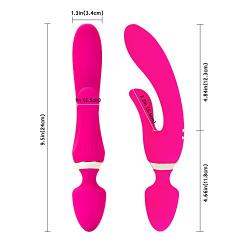 Wireless Magic Handheld Massage Vibrator - 10 Kinds of Vibration Frequency - Waterproof - Ultra-Quiet - USB Magnetic Charging - is a Good Helper for Travel (RT-Rose red)