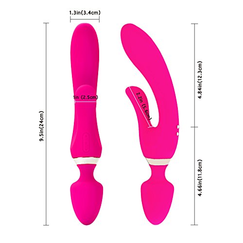 Wireless Magic Handheld Massage Vibrator - 10 Kinds of Vibration Frequency - Waterproof - Ultra-Quiet - USB Magnetic Charging - is a Good Helper for Travel (RT-Rose red)