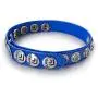 LeLuv Cock Ring Leather Strap Cock Ring Adjustable Strap 10 Snap Blue