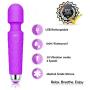 Personal Mini Wand Massager by SINTI | Therapeutic | USB Rechargeable | Waterproof | Compact and Powerful with 20 Vibration Patterns and 8 Different speeds | Travel Bag Included (Purple)