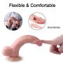 Realistic Dildo 7.5 Inch Fake Penis for Vagina/G-spot/Anal Play Bendable Cock Dong Dual Density Women Masturbation Sex Toy with Suction Cup