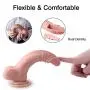 Realistic Dildo 7.5 Inch Fake Penis for Vagina/G-spot/Anal Play Bendable Cock Dong Dual Density Women Masturbation Sex Toy with Suction Cup