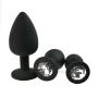 3 Pcs 3 Size Silicone Jeweled Anal Butt Plugs Anal Trainer Toys Hmxpls Sex Love Games Personal Massager for Women Men Couples Lover (Black+White)