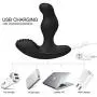 LEVETT Vibrating Anal Plug Butt Vibrator Silicone 16+3 Modes 360 Degree Rotating Head Stimulator Prostate Massager with Remote Controller Operation for Male Sex Toys(Black)