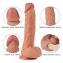 Realistic Dildo for Women with Flared Suction Cup Base Adult Sex Toys for Hands-Free Play, 9 Inch Silicone Dildo Penis Dong for Vaginal G-spot and Anal Play (Brown)