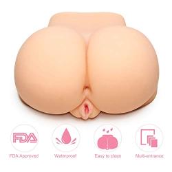 Y-Not Lifelike 3D Sex Doll Male Masturbator Realistic Silicone Ass Vagina Pussy and Anal Stroker Sex Toy with Vibrator Flesh