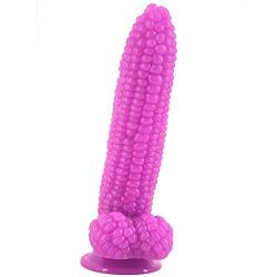 MLSice Big Dildo Suction Cup Fake Penis Corn Dick Sex Toys for Women Particle Surface Vagina Stimulate Anal Beads Butt Plug Dong Sex Shop 20-4.2 cm - Purple