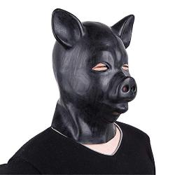 Latex Bondage Fetish Mask Full Face Breathable Restraint Head Hood Sex Toys