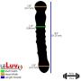 LeLuv Dildo 8 inch Glass Double-Ended Flower Bead Pink Curved Textures Bundle with Premium Padded Pouch