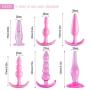 Raycity 6 Pack Anal Butt Plugs-Anal Trainer Toys for Prostate Massager Sex Games for Man Female (Pink)