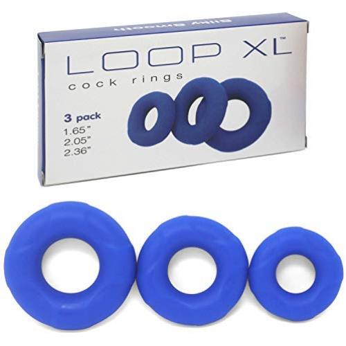 XL Soft Silicone Cock Ring Set 3 Pack by Lynk Pleasure (Blue) Stretchy Premium Erection Enhancer Penis Rings for Mens Sexual Wellness | Stay Harder & Last Longer