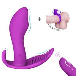Strap on Wearable Remote Wearable C-lǐt-óris Massager, 10 Vibration Modes,Silent,Skin-Friendly Silicone, USB Rechargeable Waterproof Massager