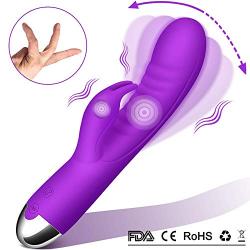 Rabbit Vibrator Waterproof G Spot Vibrator for Clitoris Stimulation Treediride Massager Wand Dildo Vagina Stimulator with 10 Vibration Modes Adult Sex Toys USB Rechargeable Quiet Dual Motor for Women