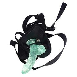 MXYLYM9 Strǎp ǒn fǒr Pěǒplě, Harness Funny Pants Strap Massager Strong Flexible Huge for Women Men PVC+ Artificial Leather Pants Green (L:6inch, W: 1.37inch)