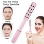 Slimming Massage, Face Roller Massage Stick, Germanium Particles Face Massage Roller Skin Tightening Wrinkle Bar Anti Wrinkle Energy Beauty Bar Stick for Skin Relief Massager (Pink)