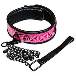 Sinful Adjustable Vinyl Collar, Pink