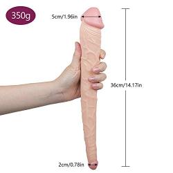 JSCRlove 14 Inch Soft-Double Headed Dildɔs Realistic Dual Density Toy Women Mássager for Women and Wife Women Socks