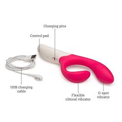 We-Vibe Nova Rabbit Silky Silicone Vibrator with 2 Motors, Flexible Clitoral arm That Stays in Contact + 30ml Lube