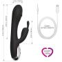 Rabbit G-Spot Vibrator Dildo Sex Massager for Women Pleasure ,Waterproof,7 Powerful Modes,Black