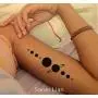 SanerLian Black Geometry Tree Tattoo Sticker Moon Phase Arrow Temporary Fake Tatoo Waterproof Men Women Arm Shoulder Back Body Art 13.8X4cm Set of 12
