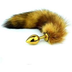 Red Fox Tail Metal Anal Plug Faux Tail Butt Plug Animal Roleplay