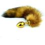 Red Fox Tail Metal Anal Plug Faux Tail Butt Plug Animal Roleplay