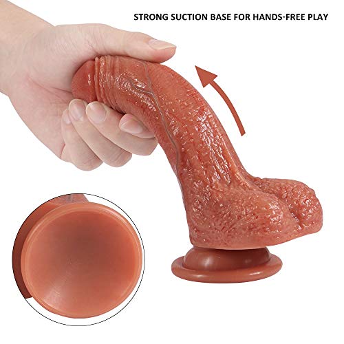 LXWMF 7.09 Inch Body Relax Massager Wand Soft Silicone Toy with Suction Cup Real Feel Massage