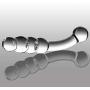 Sexbaby Anal Beads Doube-Headed Bent Crystal Pleasure Wand Glass Dildo (Clear)