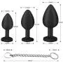 3Pcs Anal Plug Training Sets with Chain to Avoid Slipping into Body AILEQI Butt Plug for Beginer Couples Medical Grade Silicone Hypoallergenic