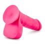 Blush Ruse - Big Poppa - 8" Realistic Veiny Long Dildo - Bright Cock and Balls Dong - Suction Cup Harness Compatible - Sex Toy for Women - Sex Toy for Adults (Hot Pink)