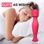 Mini Wand Massager, Small Wireless Massage Toy 10 Intensities Cordless Portable Bullet Travel Size Handheld Powerful Massage for Back Female Women Men Silent Waterproof USB Rechargeable, Crimson