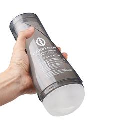 Handyman Deluxe Male Masturbation Cup Realistic Clear Vagina Pocket Stroker for Male Masturbator with Vibration Cyberskin Sex Toys