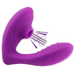 Qbyoop 10 Frequency Sucking Wand Massage, Wearable Perfect Clǐt-Oral Sucking VǐbRator Excited (Color : Purple)