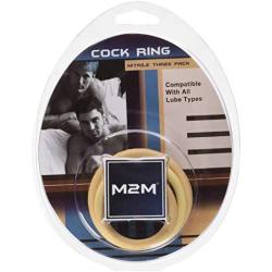 M2m Cock Ring, Nitrile, 3 Piece Set, Nude