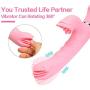 Qhufnng 8 Frequency Rabbit Toy for Women Waterproof Electric Shock Magic Wand Funny Toys Women Best Gift for Travel Pink