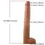 15.5Inch Super Long Realistic Dildo Sex Toys, Big Size Huge Penis, Big Dick Cock Women Masturbation Couple Flirt (Brown)