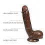 TLC Adams Realistic Lifelike Cock for Vaginal G-spot and Anal Play PleasureSkin Flexible Dildo with Curved Shaft and Balls Female Sex Toys