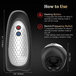 Male Masturbator Cup Sex Toys for Male Masturbation,UTIMI Rechargeable Penis Vibrator for Men Prolonged Erection,Heating Fuction,7 Hitting Mode,1 Water-Based Lube