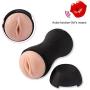 Male Sex Toys, iMiMi  Masturbator Vibrating Cup  with Sexy Moans, Pussy Cup Masturbation Adult Stroker Toys, Fully Automatic with 3D Realistic Vagina and USB Rechargeable for Men (Black)